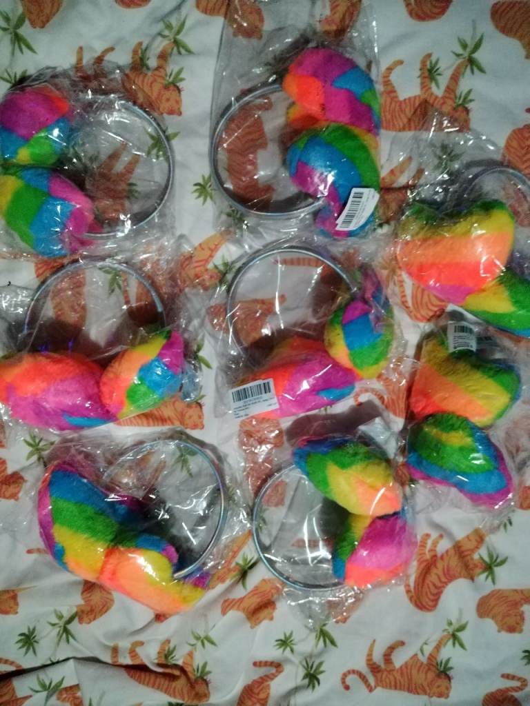 Brand new ear muffs rainbow hearts £3 each 
