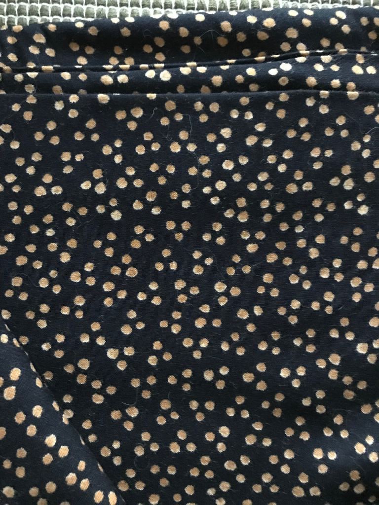 Long Length of black/mustard dress fabric 96” long x 59” wide 