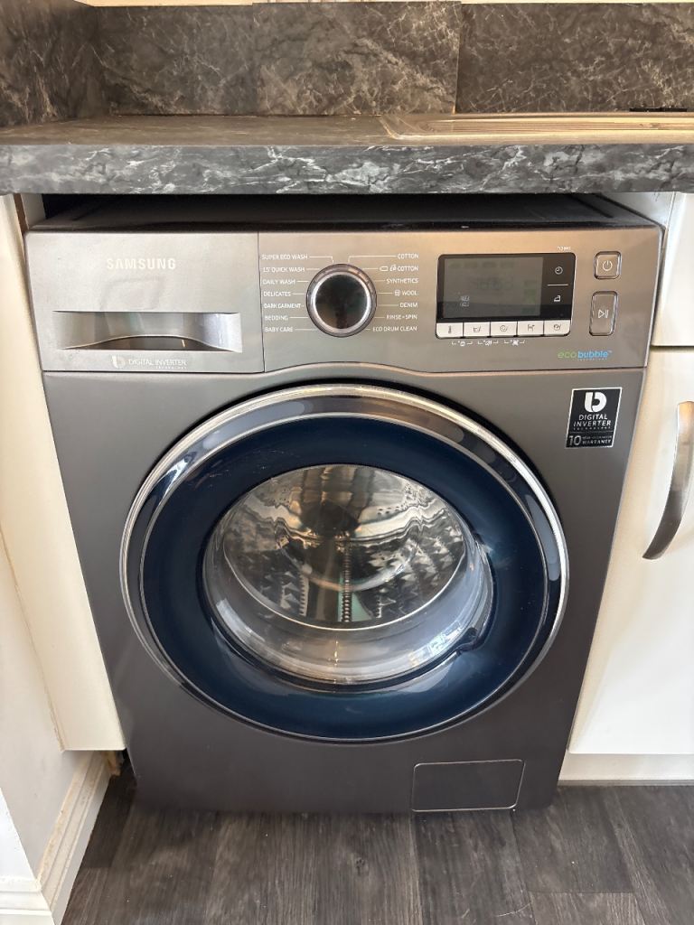 Samsung EcoBubble Washing Machine - Grey, Good Condition