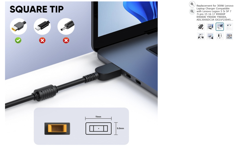 Replacement for 300W Lenovo Laptop Charger Compatible with Lenovo Legion|| Brand new 50% off price 