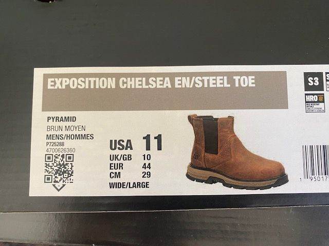 CAT Exposition Men’s Brown Safety Dealer Boots SIZE 10