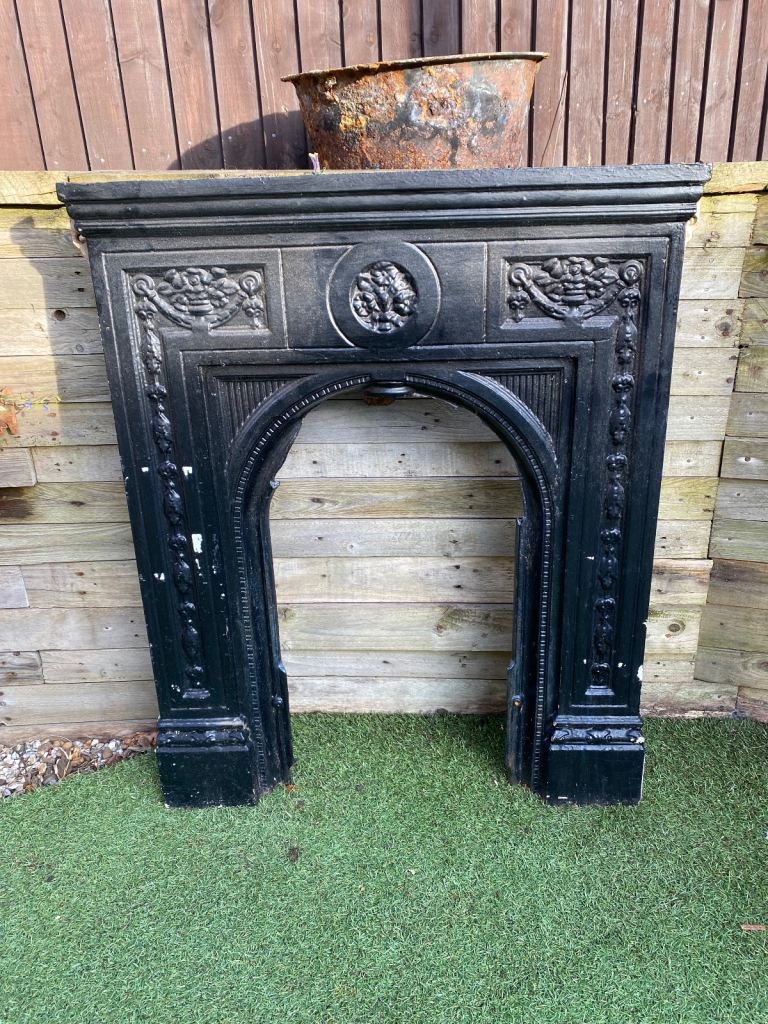 Victorian cast iron fireplace front 