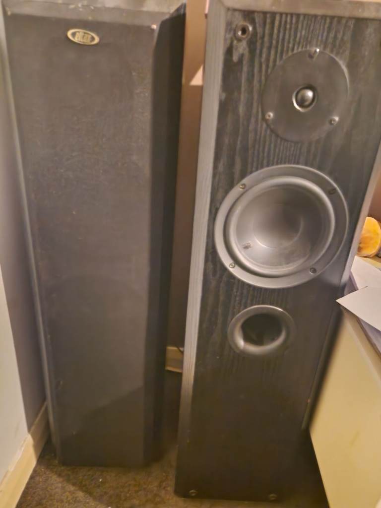 Eltax Black Floor Standing Speakers - Fully Working Pair