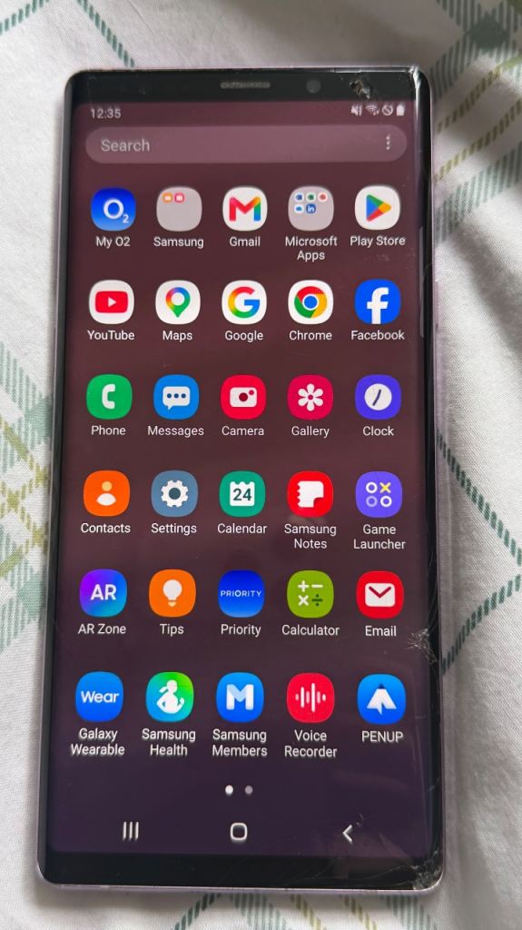 Samsung Note 9 128GB Purple - Cracked Screen and Back