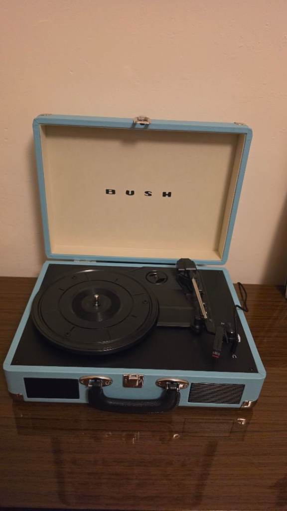 Bush Record Player Turntable - Light Blue, Good Condition