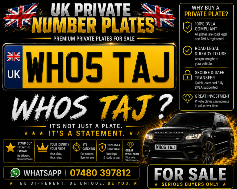 PRIVATE NUMBER PLATE TAJ 