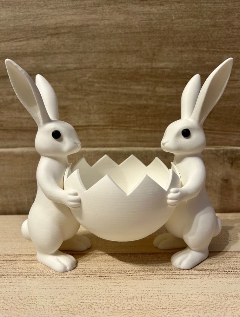 Easter Bunny Egg Holder – 3D Printed Decoration - chocolate not included 