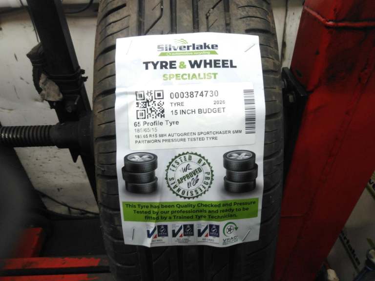 185 65 R15 88h Autogreen Sportchaser 6mm Partworn Pressure Tested Tyre