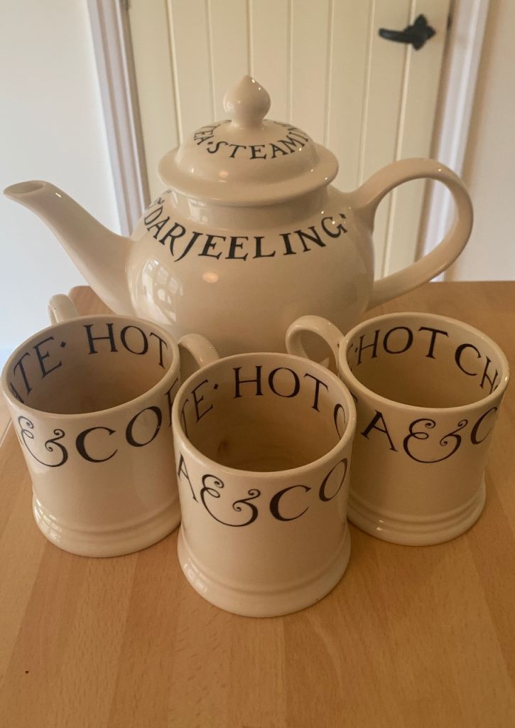 Emma Bridgewater Teapot and Three Mugs