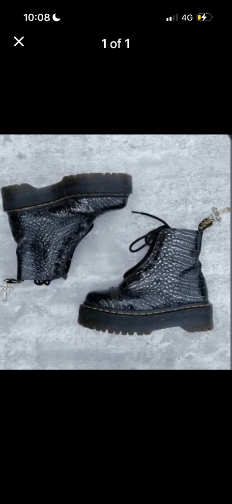 Dr. Martens Black Croc Platform Boots – Good Condition