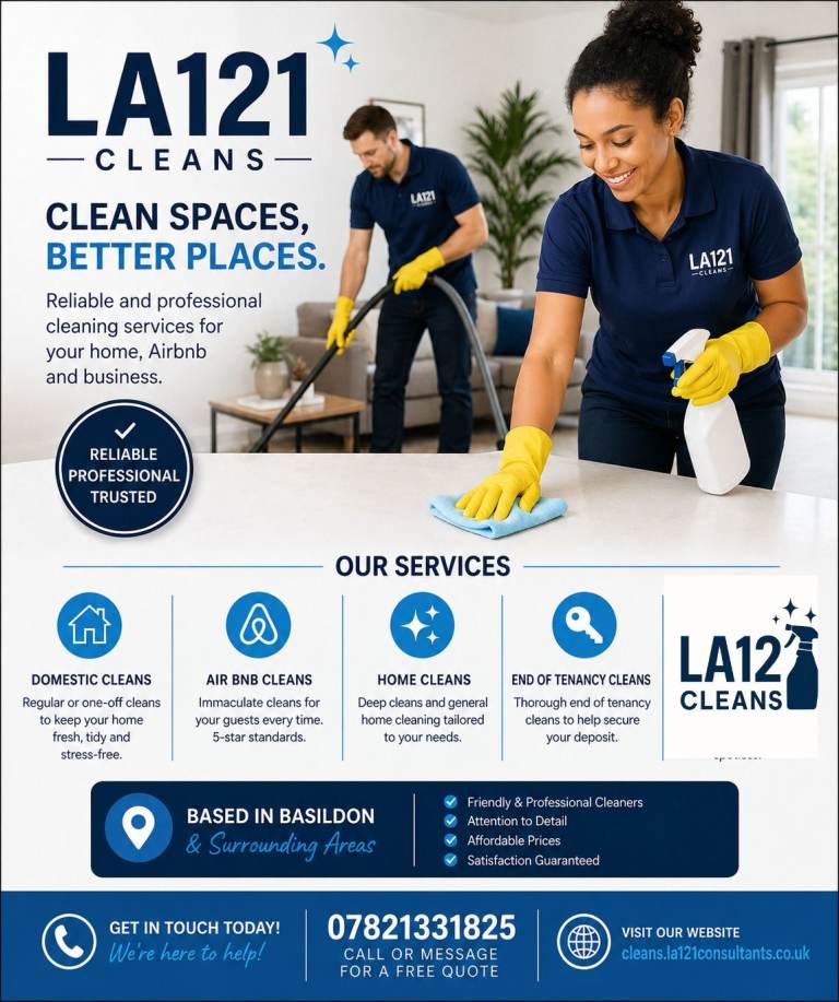 Cleaning services in Basildon, Essex, London and surrounding areas