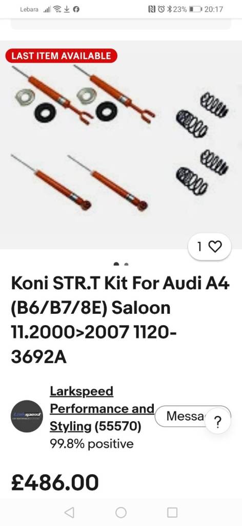 Audi a4 koni shocks and springs