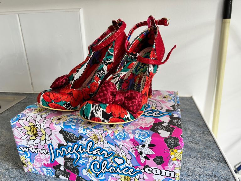 Irregular Choice Red Floral Heels – Brand New in Box