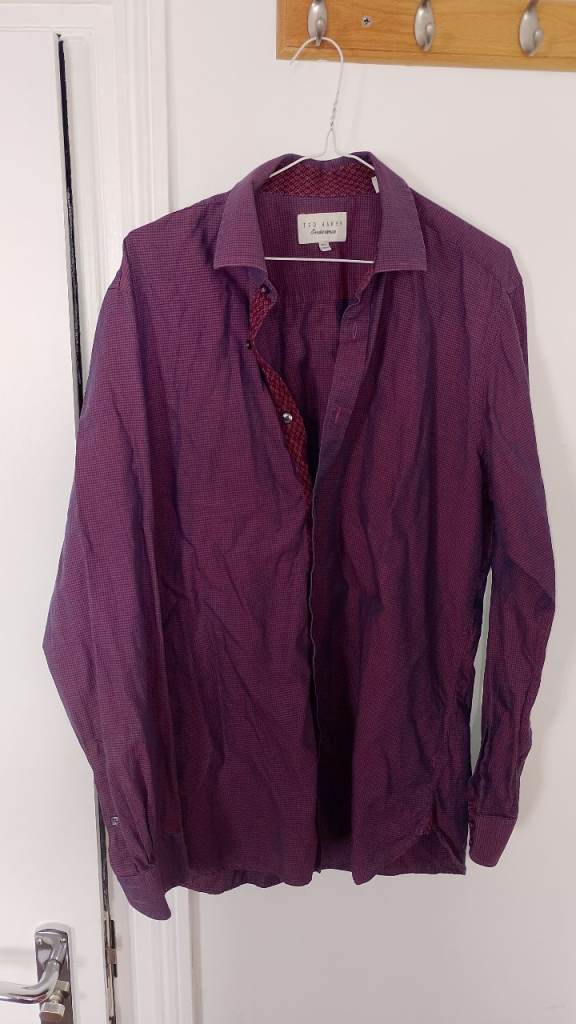 Ted Baker Endurance Men's Purple Long Sleeve Shirt 16.5