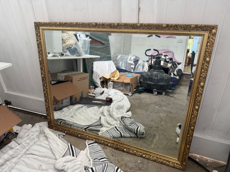 Mirror with gilded wooden frame