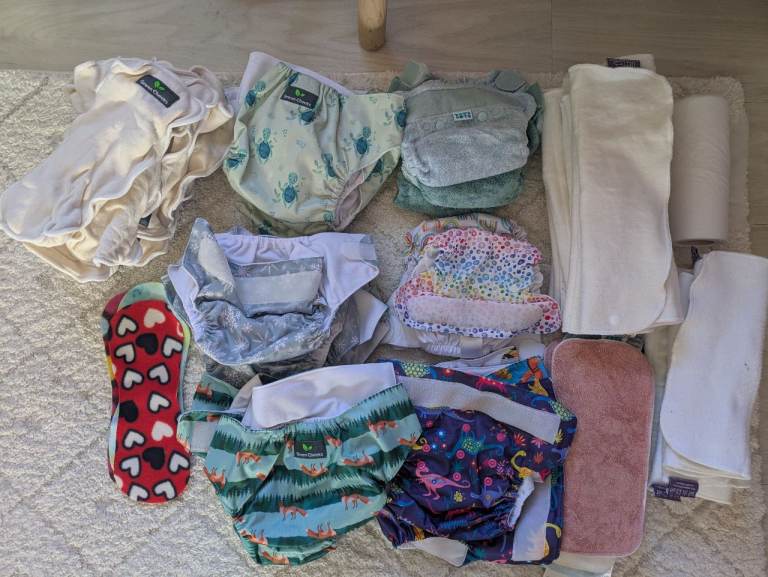 Large bundle Reusable Nappies Various sizes