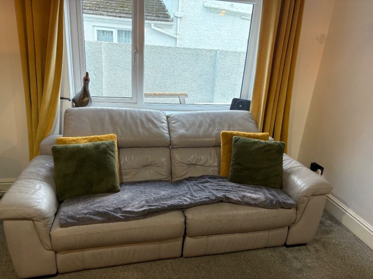 Leather sofa & chair