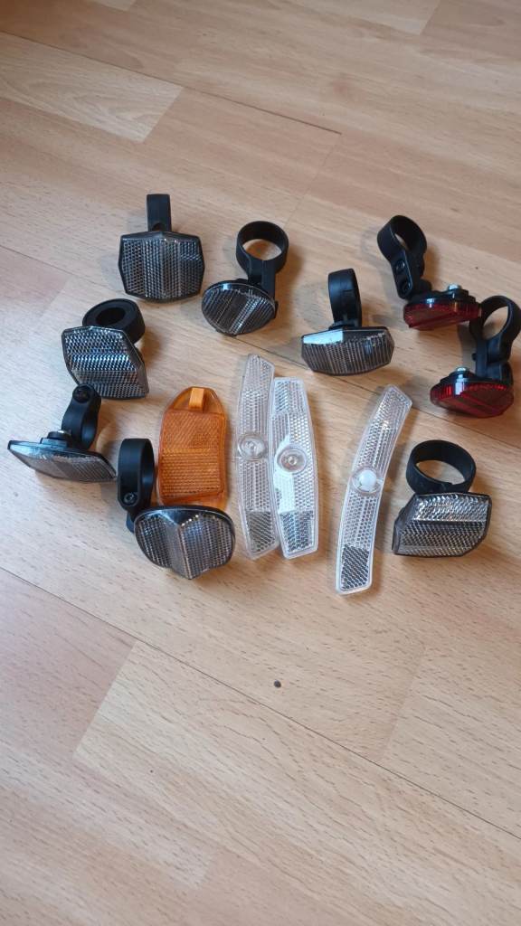 Job Lot of Bike Reflectors – Various Types, Good Condition