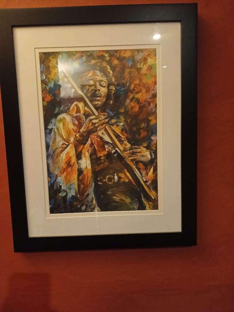 Framed Jimi Hendrix Abstract Painting – Good Condition
