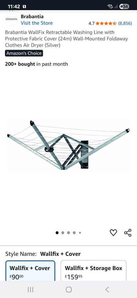 Wall mounted washing line 