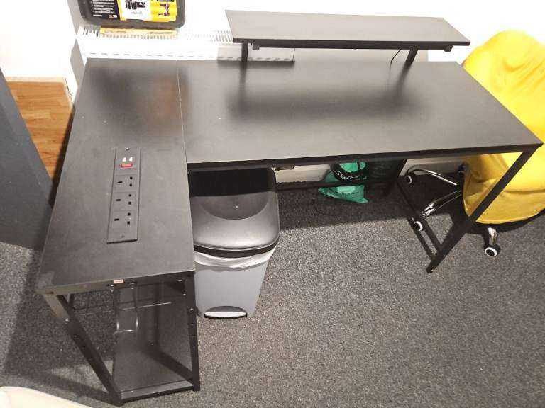 X Rocker Cougar L-Shaped Gaming Desk with RGB Lighting – As Good As New