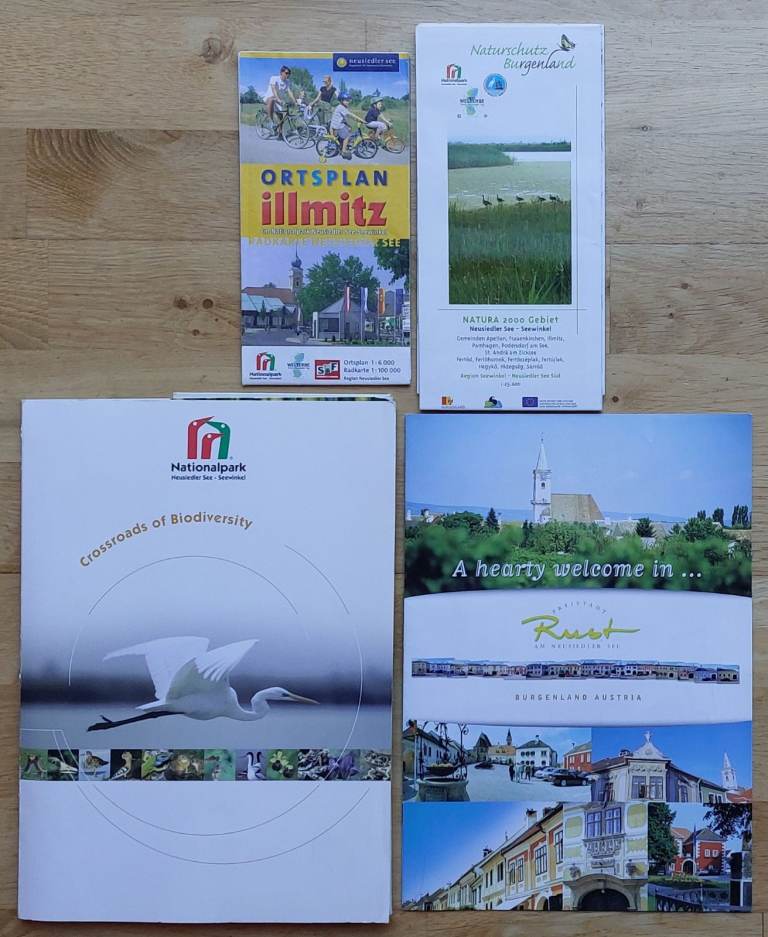 Folder of 3 maps & 4 leaflets on Austria's Neusiedler See National Park