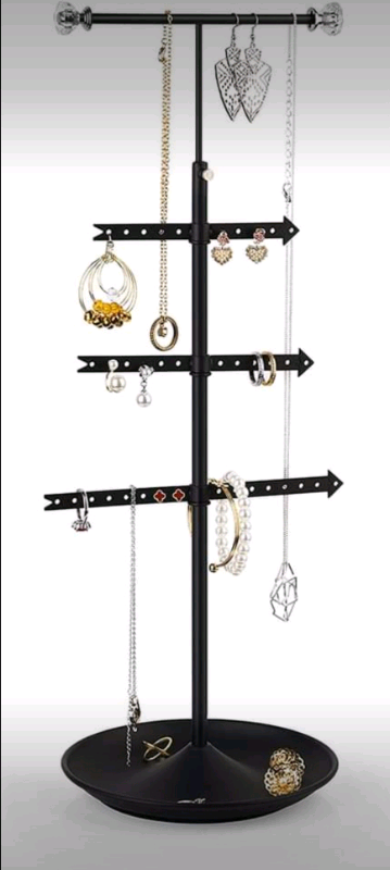 Alsonerbay Jewelry Holder Organizer Stand, 4 Tier Hanging Necklace Tow