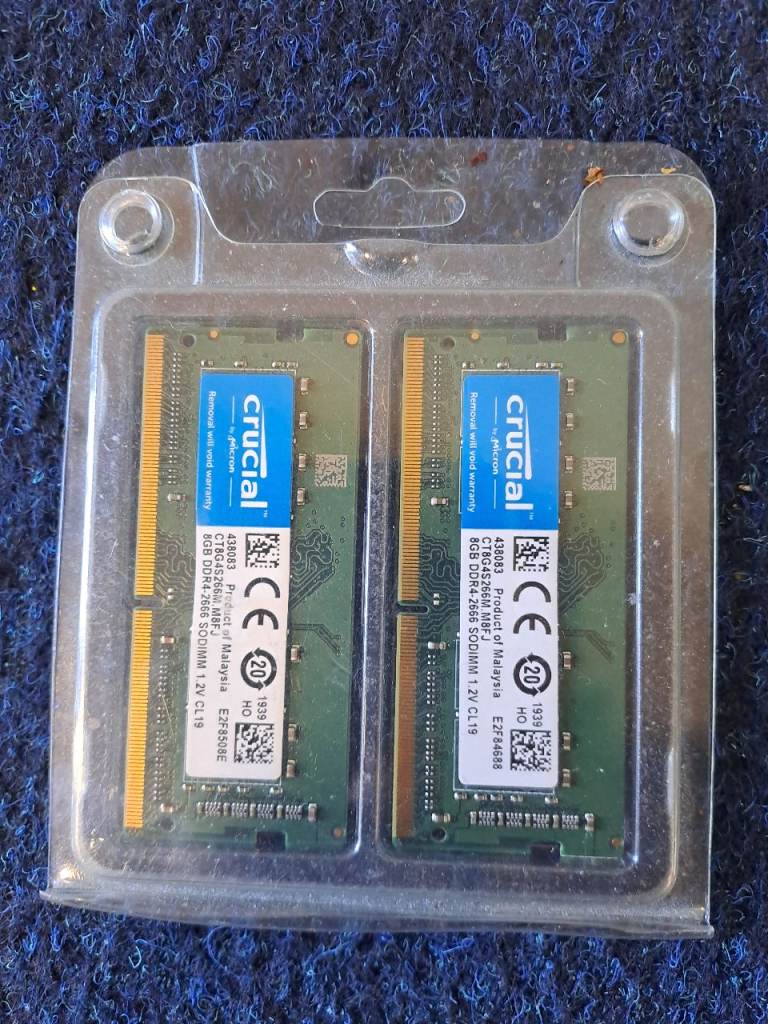 Crucial 32GB (2x16GB) DDR4 2666MHz SODIMM Laptop Memory Kit