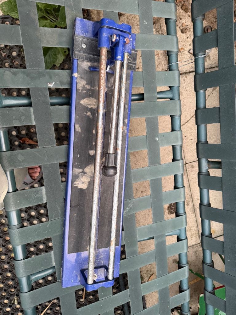 Manual Tile Cutter – Blue, Fair Condition
