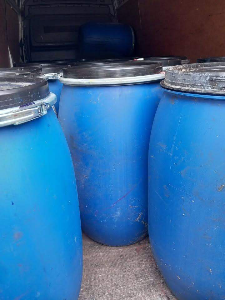 blue 120ltr barrels approx 40