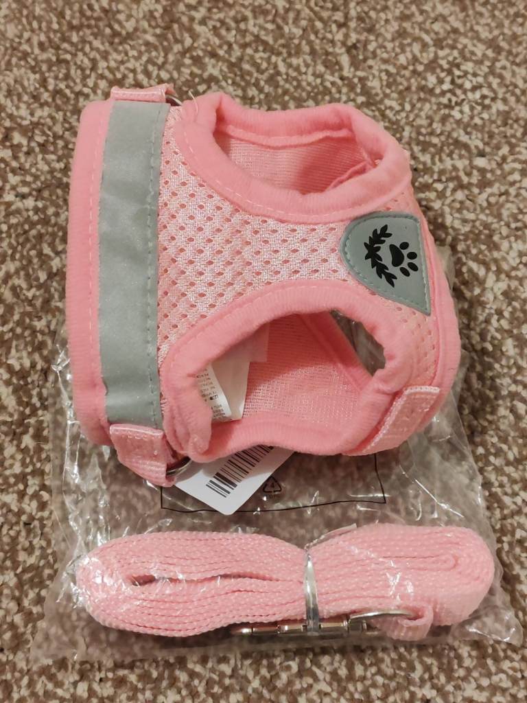New pink pet harness and matching lead xxs