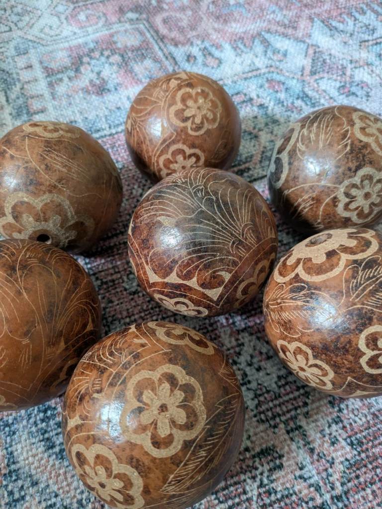 Set of 7 Hand-Carved Decorative Carpet Bowls