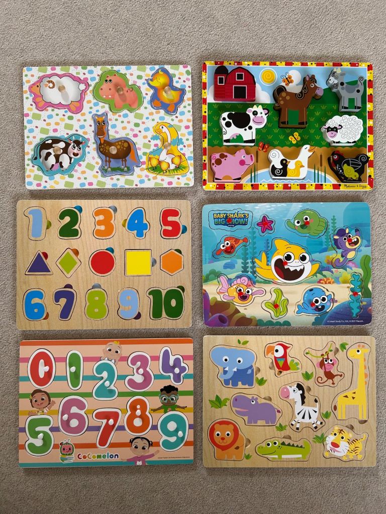 Wooden jigsaw puzzles x6