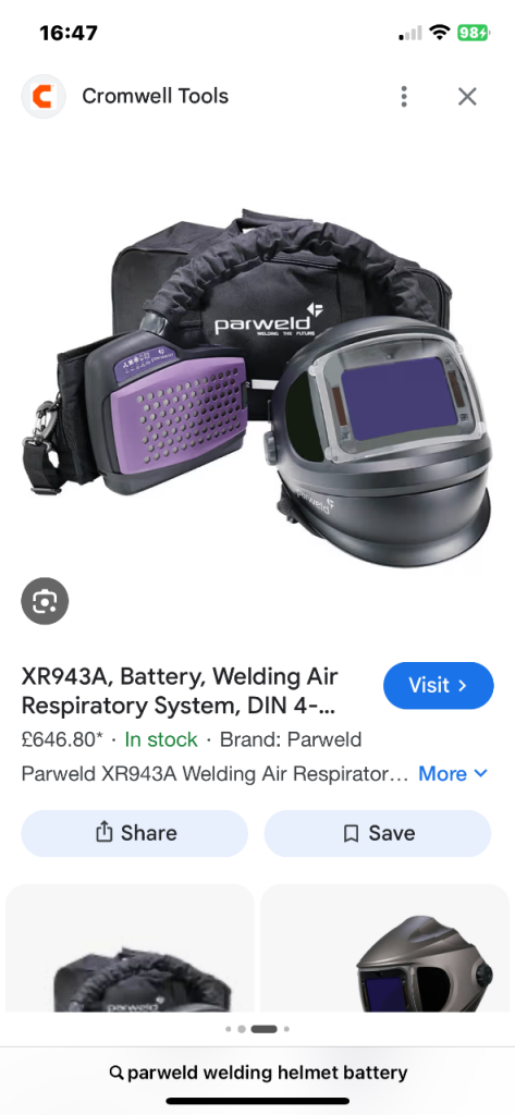 Parweld better only for air fed unit 
