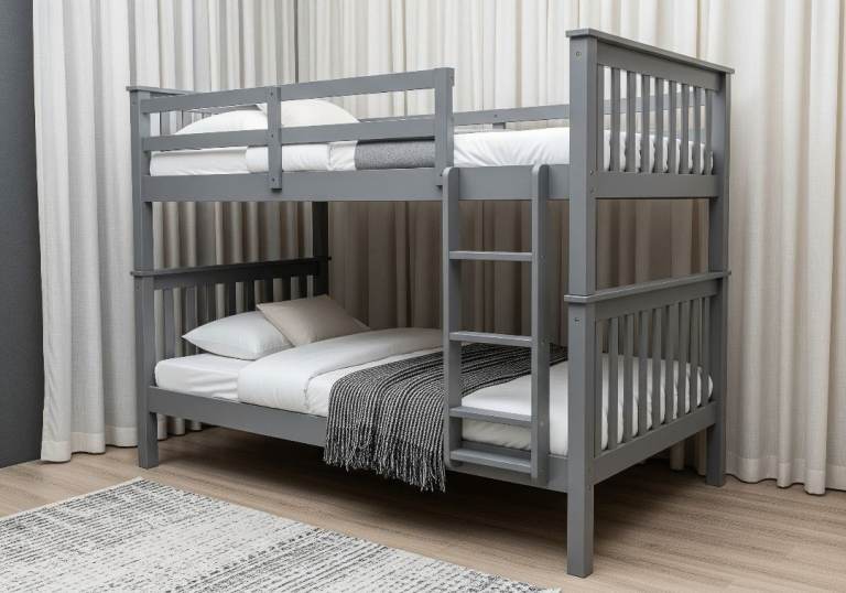 Pine Wood Bunk Bed Single and Trio with Foam Mattresses Available Near Me