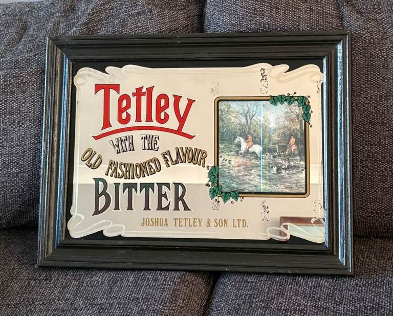 Vintage Advertising Mirror Tetley Bitter 