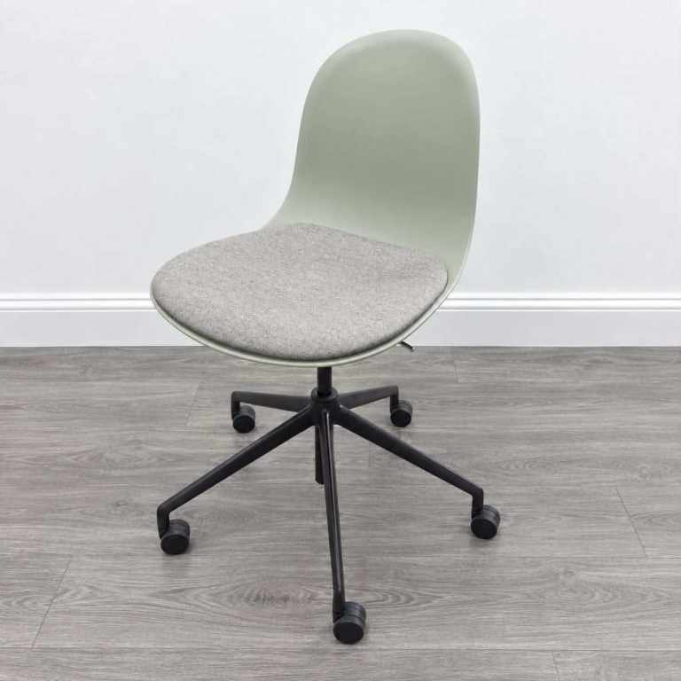 Allermuir Kin Chair, Height Adjustable, Green / Grey, Swivel Base