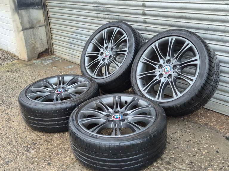 🌟Genuine Bmw mv2 18 inch staggered alloy wheels 5x120 with MATCHING PREMIUM TYRES 6M++