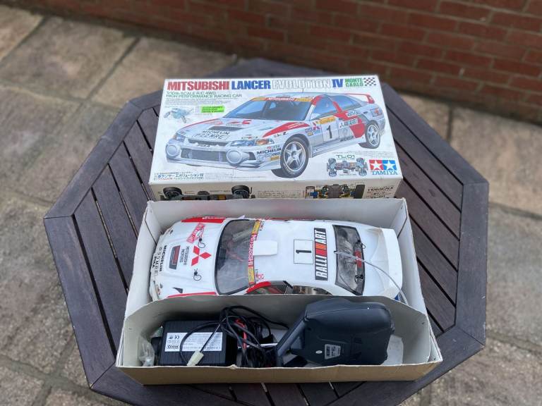 Tamiya Mitsubishi Lancer Evolution IV Monte-Carlo RC Car -  with charger, batteries & controller