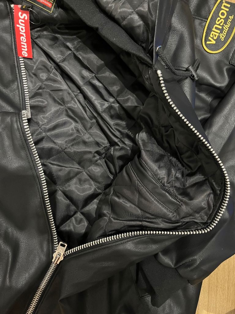 Supreme x Vanson leather hooded jacket 