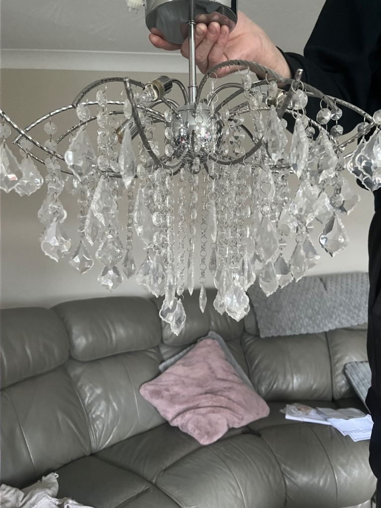 image for Glass chandelier light fitting 