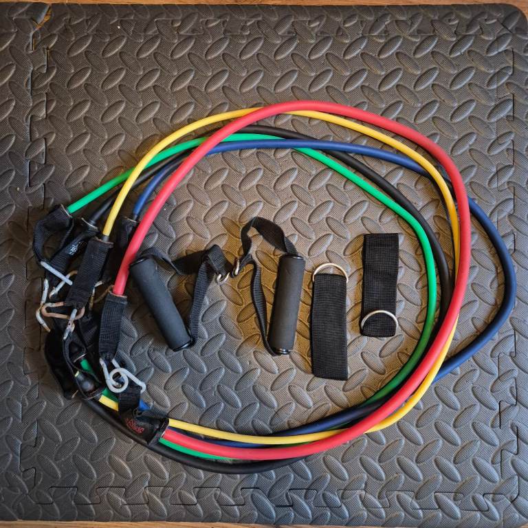 Resistance Band Set with Handles & Door Anchor (150 lbs / 68 kg Total)