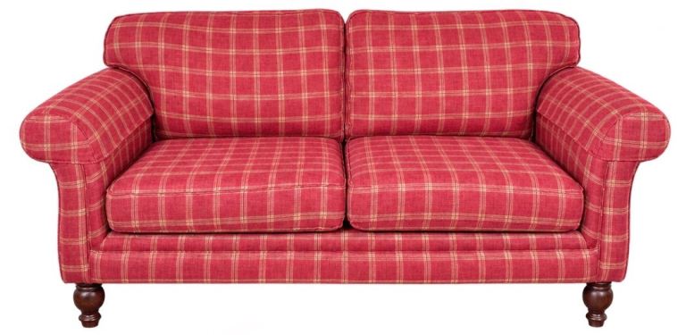 Red tartan 2-seater sofa