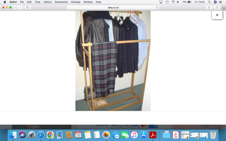 Futon Company Limited Edition Double Garment Rail in Solid Wood