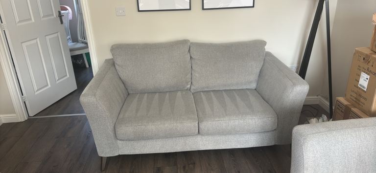 2 seater, 3 seater and matching storage ottoman