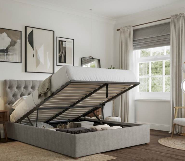 King size ottoman storage bed