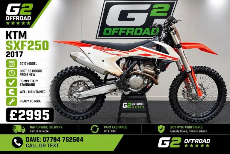 2017 KTM SX-F 250 – Just 53 Hours From New – Great Value – £2995