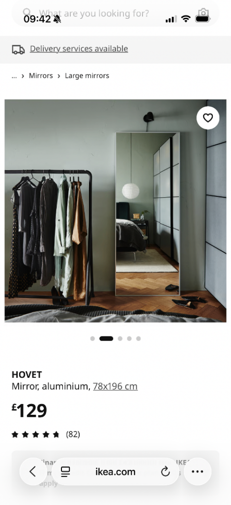 Full length mirror (Ikea HOVET)