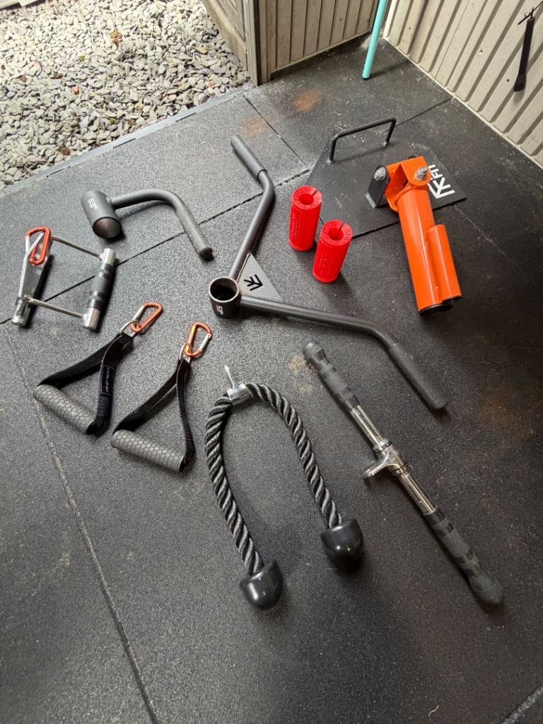 Selection of weightlifting accessories 