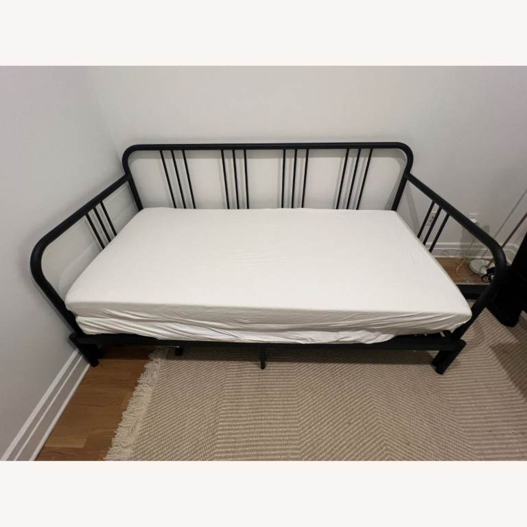 Ikea black metal daybed ,single or king size bed with mattress with DELIVERY 